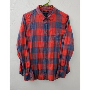 J.Crew‎ Women's Size 10 Boy Red Blue Checkered Button Up Outdoor Long Sleeve